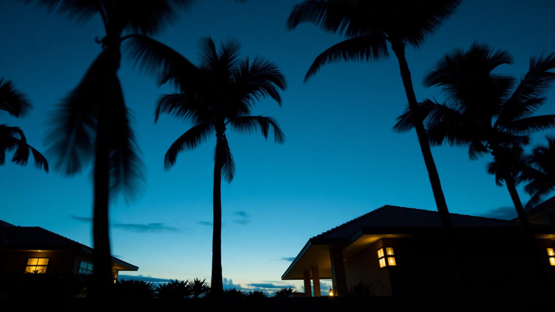 Hawaiian home at dusk